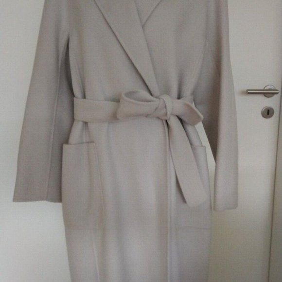 S MAX MARA Cashmere Wool blend Wrap coat-ALATI- Ghiaccio i.e. ice- Ital 44, US10 - Picture 9 of 11